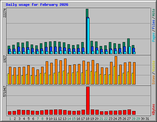 Daily usage for February 2026