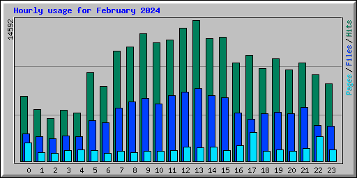 Hourly usage for February 2024