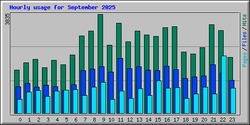 Hourly usage for September 2025