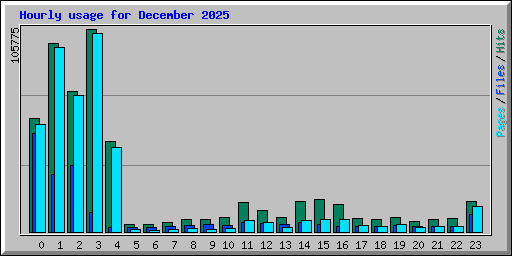 Hourly usage for December 2025