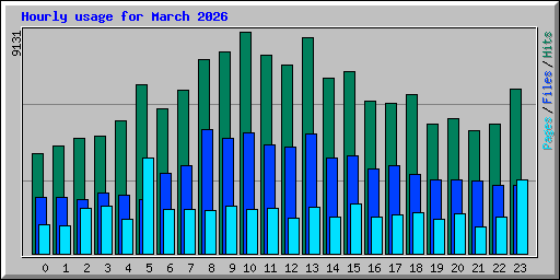 Hourly usage for March 2026