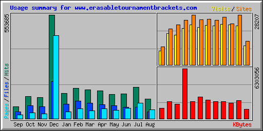 Usage summary for www.erasabletournamentbrackets.com