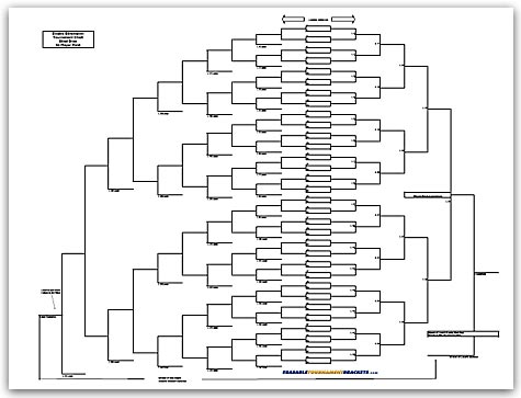 64 Team Single Blind Draw Tournament Chart
