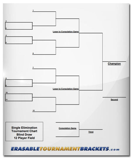 16 Team Single Elimination Blind Draw Bracket